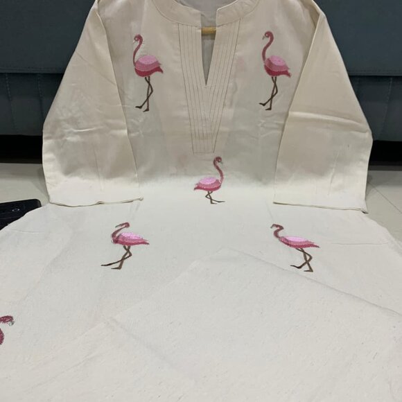 PURE KHADI COTTON ALINE KURTA With PLAZZO - Picture 11 of 16